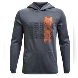 NWT UNDER ARMOUR UA  Youth AF Repeat logo Hoodie Charcoal NWT